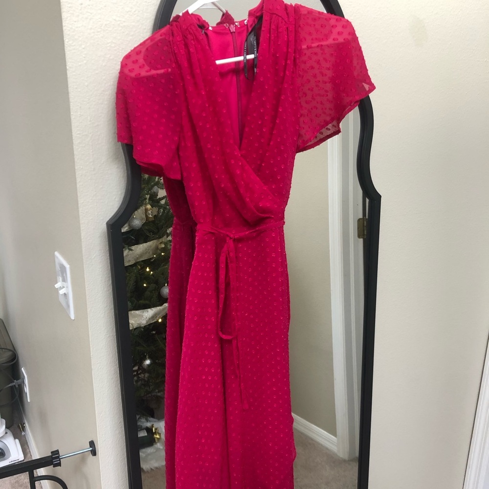 Beautiful deep pink wrap dress